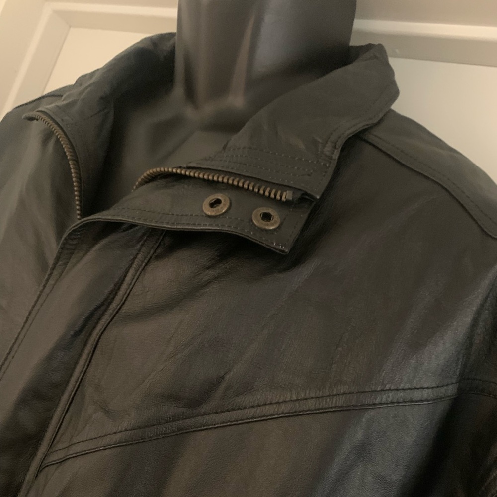 Nice!! Serge Platini Genuine Italian Leather Trench coat! Mens Sz XXL